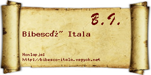 Bibescó Itala névjegykártya